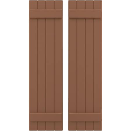 Ekena Millwork Americraft 4-Board, 2 Batten Exterior Real Wood Joined Board-n-Batten Shutters, ARW101BB414X64BTH, PR ARW101BB414X64BTH